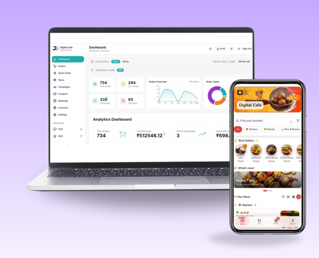 TheSquads restaurant POS dashboard